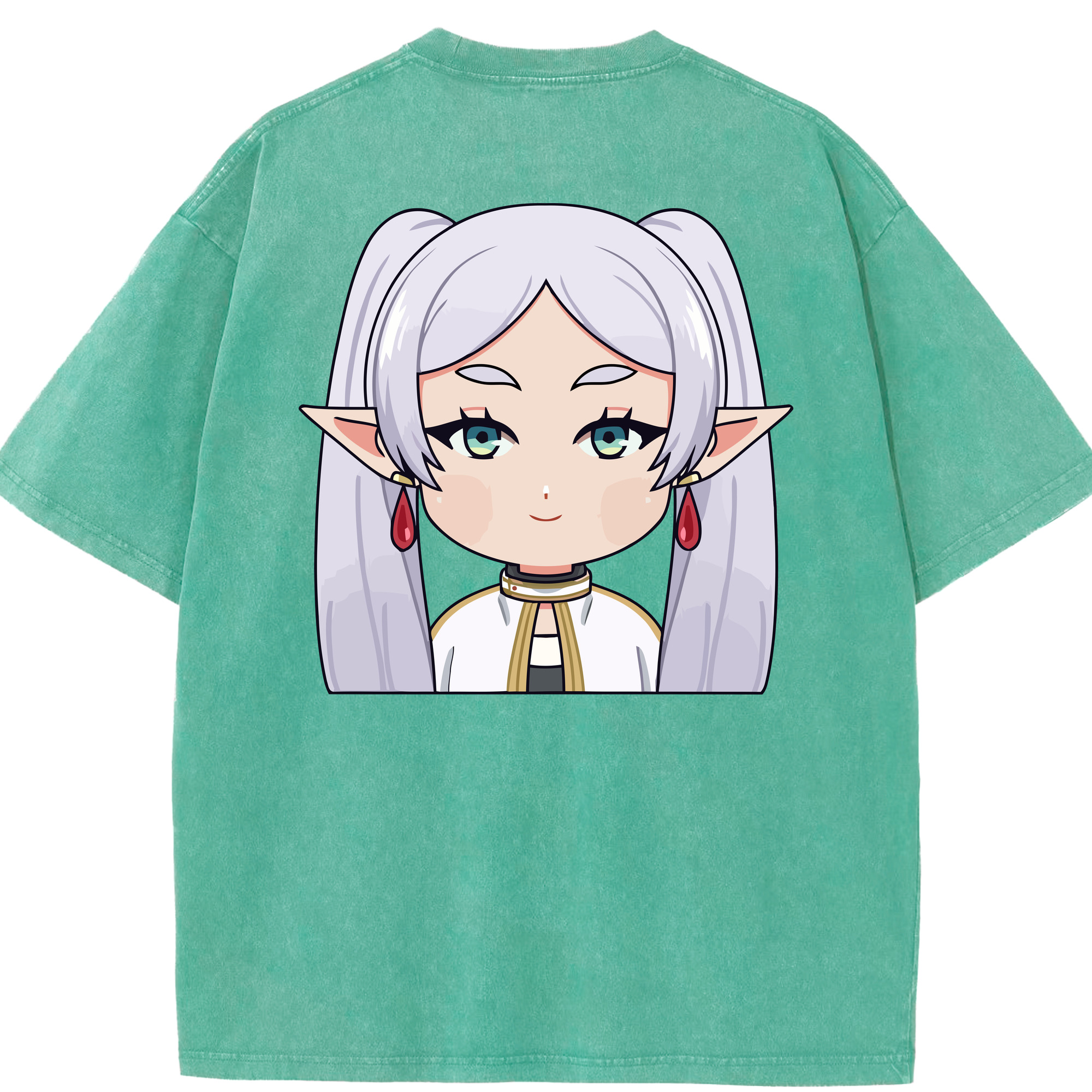 （画像用） 葬送のフリーレン Frieren 綿100% ヴィンテージ風 半袖Tシャツ（背面プリント）